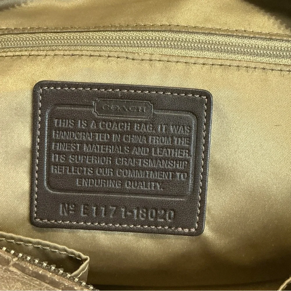 Coach Chelsea Embossed Croc Reese Satchel Style 18020 Brown Tan Leather
